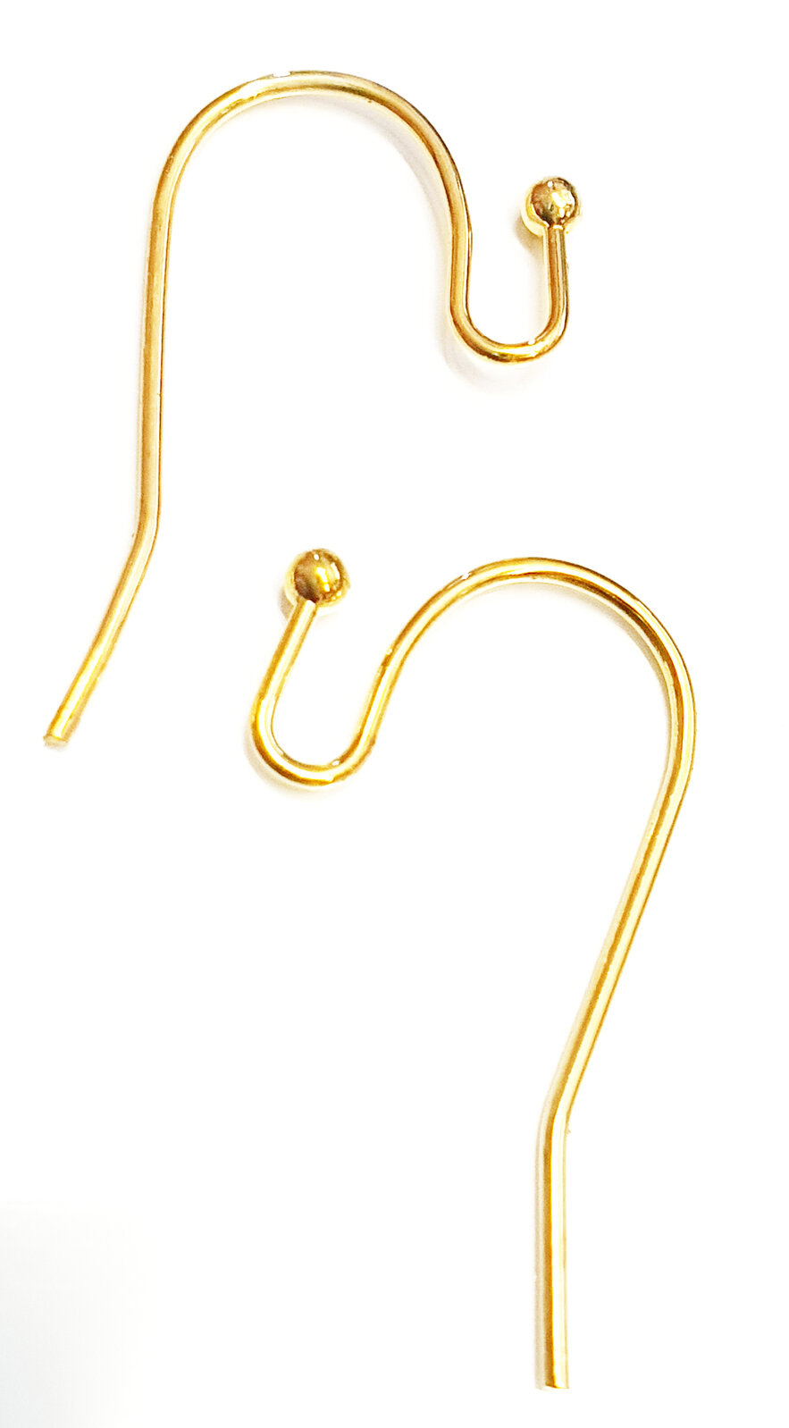Gold Plated French Ear Wire - Shepherds Hook - Open Loop - Brass Base  Nickel Free