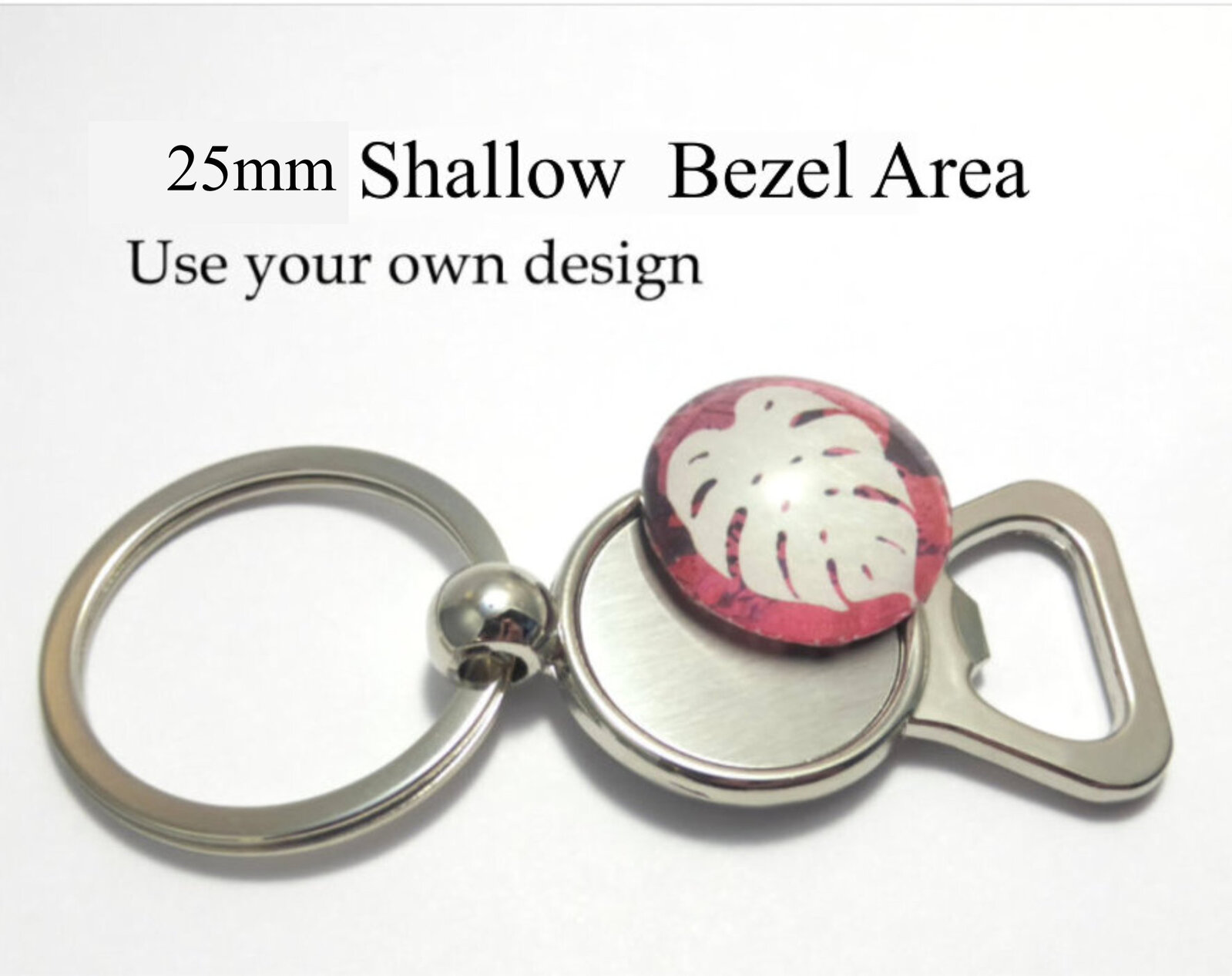 Bottle Opener - Key Fob 25mm Shallow Bezel
