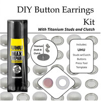 Button Earring Kit with Titanium Posts & Clutch