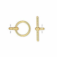 Toggle Clasps Smooth Stylish Ring & Bar Closures - Gold or Silver