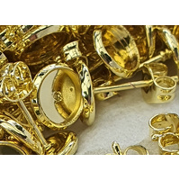  6mm Bezel Studs - Stainless Steel with Clutch - Light Gold