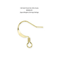 Beadalon Dapped Ear Wires - Gold