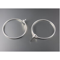 20mm Hoop Silver on Brass - Nickel Free - Loop Closure