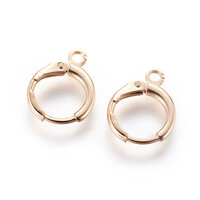 10 x 12mm Hoop Earring with Loop - 18K Gold Plated