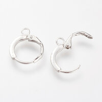 10 x 12mm Hoop Earring with Loop - Platinum Silver