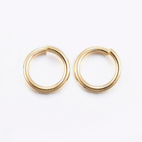  50 x 24K Gold Plated - 10mm  x 1.5mm  - Stainless Steel - Round Jump Rings - Thick Heavy Duty -  15 gauge - inner about 7mm