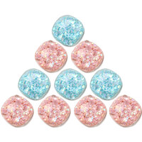 Glitter in Resin - 9.5mm Cabochon - Puffy Square