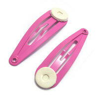 25 x Hair Clips with Glue Pad - Dark Pink