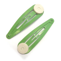 25 x Hair Clips with Glue Pad - Green