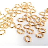 Plated Brass Gold Oval Jump Rings 6mm x 4mm