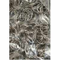 100 x 25mm Split Rings - Slightly Tarnished Platinum Silver