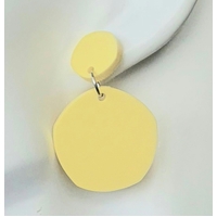 Pastel Coloured Earrings Organic Round on Surgical Steel Studs  - Top 15mm  Pendant 30mm