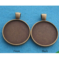 25mm Double Sided Pendants Setting - Antique Bronze with Options