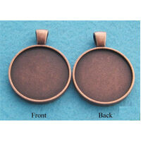 25mm Double Sided Pendants Setting - Antique Copper with Options