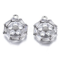 Sophia  Cubic Zircona Earring Charms Platinum (Brass Base)