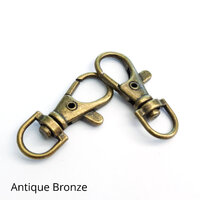 10 x 38mm Antique Bronze Swivel Clips