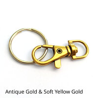 38mm Antique Gold Swivel Clips and/or  25mm Split Rings