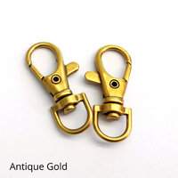 10 x 38mm Antique Gold Swivel Clips