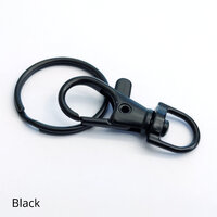 10 x 38mm Black Swivel Clips & 25mm Split Rings