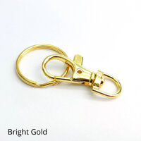 1 x 38mm Bright Gold Swivel Clip & 25mm Split Ring
