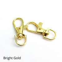 10 x 38mm Bright Gold Swivel Clips