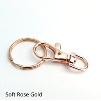 38mm Rose Gold Swivel Clip & 25mm Split Ring Options