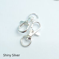 10 x 38mm Shiny Silver Swivel Clips