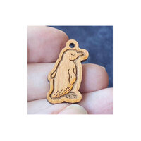 10 x Fairy Penguin Pendant on Cherrywood - 23mm x 13mm